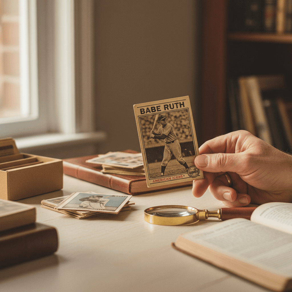 Collector examining a professionally graded sports card